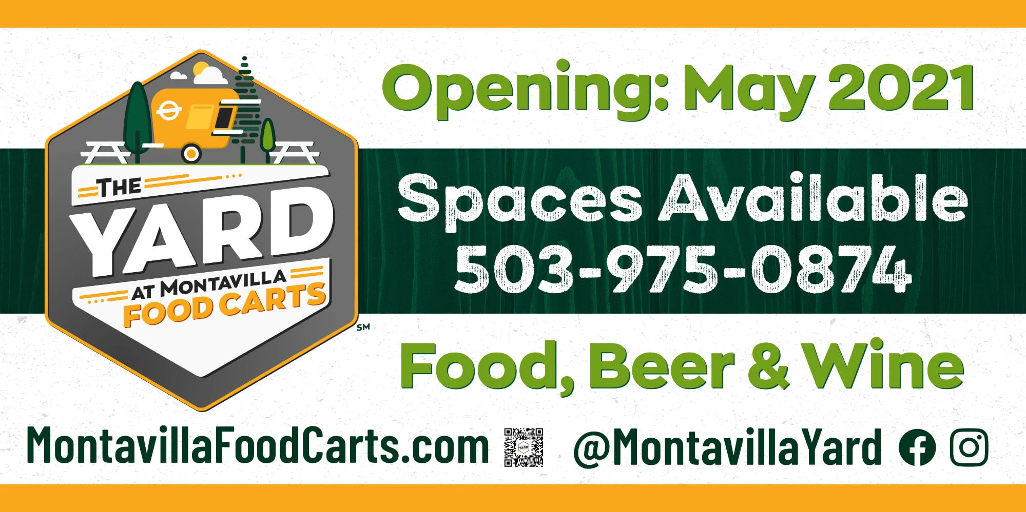 the yard at montavilla food carts banner 8ft x 4ft